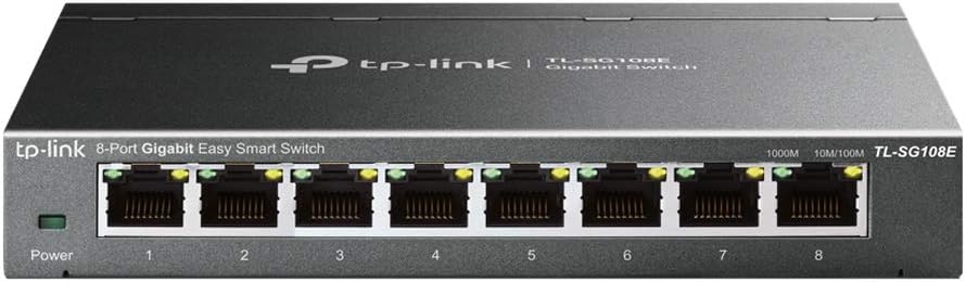 TP-Link 8 Port Gigabit Switch | Easy Smart Managed | Plug & Play | Desktop/Wall-Mount | Sturdy Metal w/ Shielded Ports | Support QoS, Vlan, IGMP and LAG (TL-SG108E)