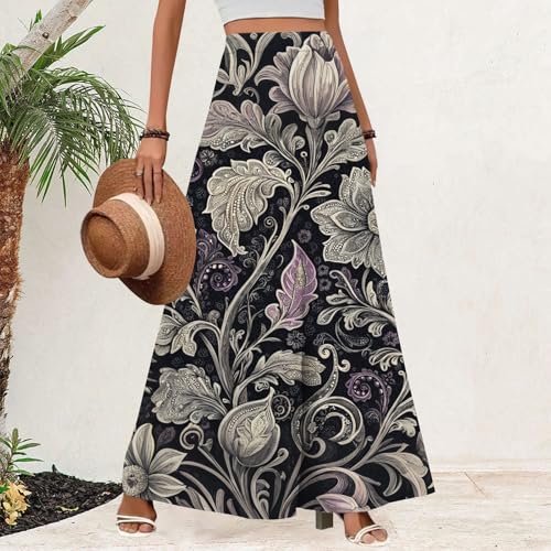 LOAIHA Flared Palazzo Pants for Women Ethnic Flowy Wide Leg Trousers High Waisted Pants Casual Summer Vacation Trousers2