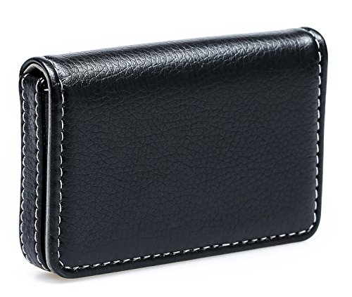 Image of RFID Blocking Wallet - Minimalist Leather Business Credit Card Holder - Black