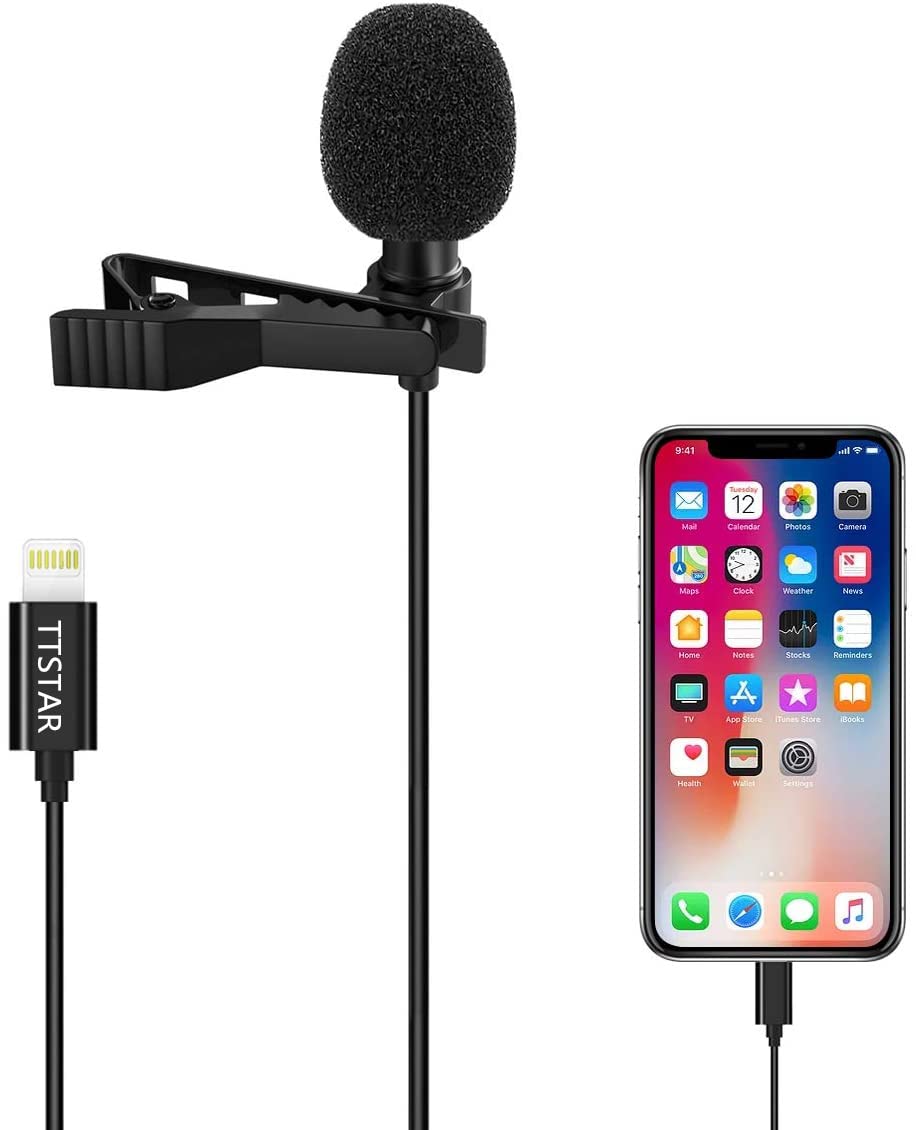 ISAIBELLT.Tstar Portable Mini Clip On Mini Hands Free Lapel Mic Microphone for iPhone (MFI-Certificated)