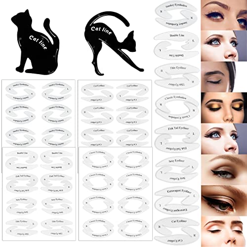 Eyeliner Schablone Sticker & Lidschatten Schablonen Sticker Kit IOXQP, Augen Make up Schablone,Eyeliner Schablone Lidschatten Schablone, All in One Cat Eyes Make up Tool Eyeliner Tape 68PCS Cover