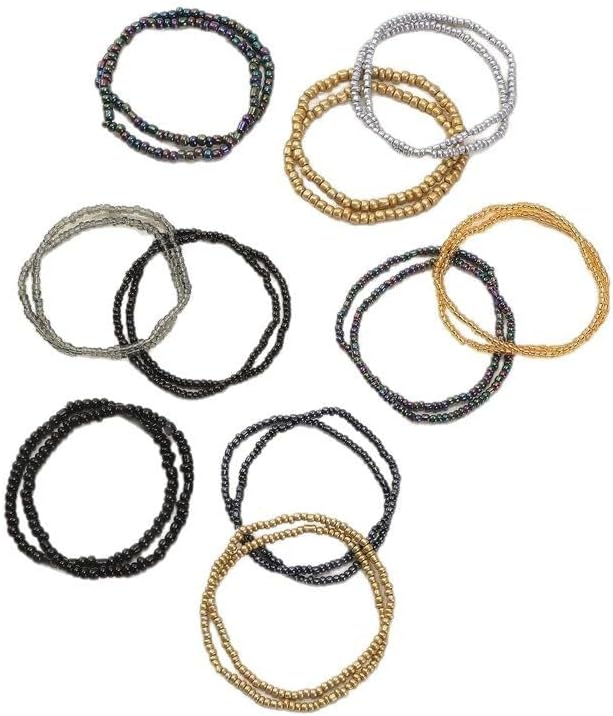 20Pcs Colorful Boho Beaded Bracelets Stackable Bohemia Bead Stretch Bracelet Elastic Ankle Bracelets - Image 2