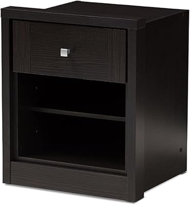 Baxton Studio Danette Modern and Contemporary Wenge Brown Finished 1-Drawer Nightstand
