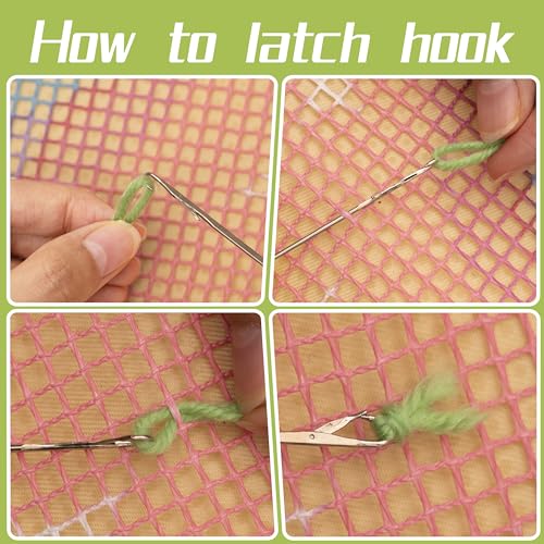 Image of Beyond Your Thoughts DIY Latch Hook Kits Cute Sunflower Pillow Cover Pattern Printed Crochet Needlework Crafts for Kids Adults and Beginners Family Decoration 16.5 * 16.5 in BZ722