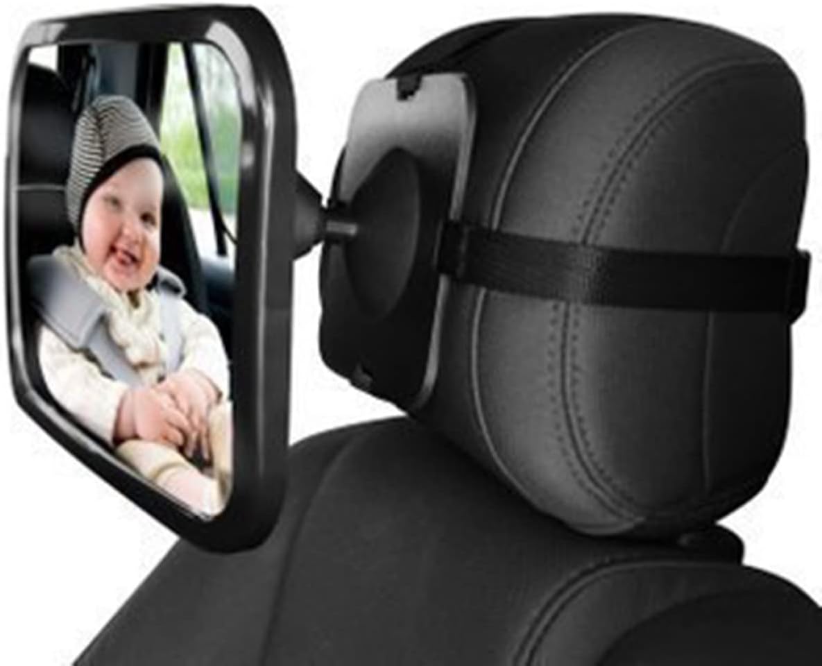 360Degree Adjustable Car Seat Mirror Shatterproof Rearview Safety Mirror for Easy Backseat Viewing of Boy Girl for Parents and Caregivers