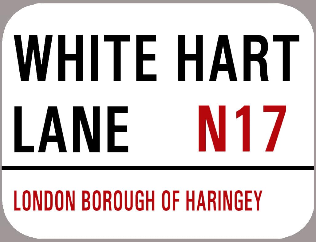 Yelacecca Tin Sign A74877 Spurs White Hart Lane Metal Street Sign Decoration Props Plaque 8X12 Inch