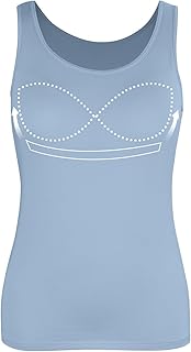 Tank Top with Built in Bra Cup for Women Casual Wide Strap Sleevless Layer Camisole Yoga Top Pack S-3XL