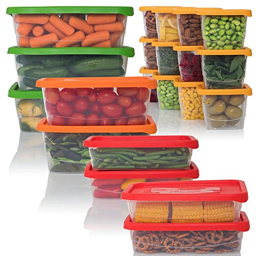 Plas Glas Premium Food Storage Containers with Lids BPA Free 42 Piece Set (732 oz) Stackable, Microwave, Dishwasher & Freezer Safe Total of 21 Plastic Boxes