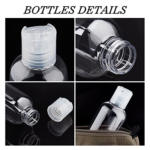 BENECREAT 8 Pack 6.7oz PET Plastic Bottles, Clear Refillable Travel Bottles with Press Disc Flip Cap for Shampoo, Conditioner, Lotion, Cream, Cosmetics & DIY Projects3