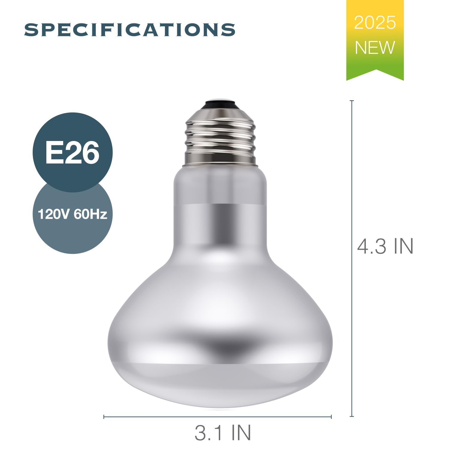 Reptile Heat Lamp, 100W 2-Pack Incandescent Basking Spotlight Bulbs for Reptiles Terrarium Tanks, Reptile Heat Bulb for Infrared Light, Bearded Dragon Heat Bulbs (100W) - image 4