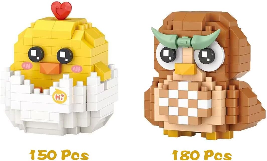 Pinkiwine 4 Pack Easter Building Block Toys for Kids Boys Girls Teens Easter Basket Stuffers Gifts