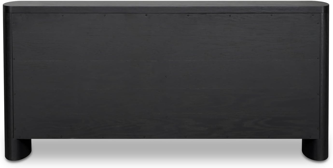 HomeStock Natural Beauty Sideboard Black, Modern Sideboard, Wooden Sideboard, Glass Sideboard, Rustic Sideboard, Contemporary Buffet, Storage Buffet, Minimalist Sideboard, Metal Sideboard