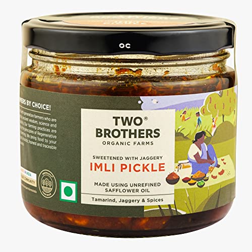 Image of Two Brothers Organic Farms - Tamarind Pickle (300g) | Tangy and Spicy Imli Pickle | Authentic Indian Imli Ka Achaar | Homemade Goodness of Sweet Tamarind | Versatile & Flavorful Achaar | Organic Pickle