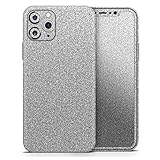 Design Skinz Sparkling Silver Ultra Metallic Glitter - DesignSkinz Protective Vinyl Decal Wrap Skin Cover Compatible with The Apple iPhone 6/6s (Full-Body, Screen Trim & Back Glass Skin)