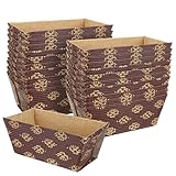 MUXHEL 100 Pcs Paper Loaf Pans, Disposable Paper Mini Loaf Pans, Microwave Oven Freezer Safe Corrugated Paper Baking Pans for Bread Baking