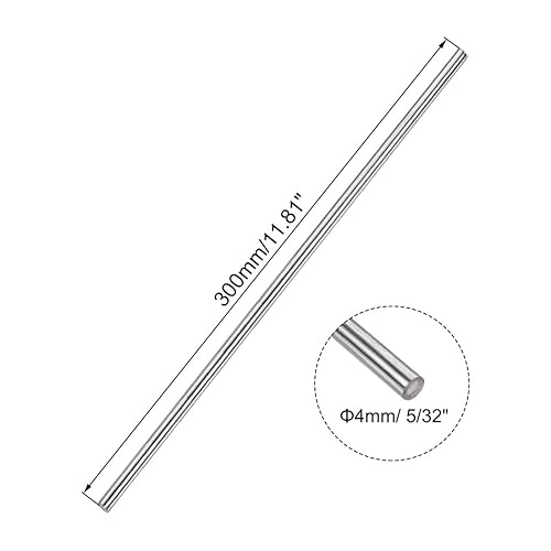 Miniatura 9 de uxcell Varilla redonda sólida de acero inoxidable 304 de 0.157 in x 7.874 in para manualidades de bricolaje - 5 piezas