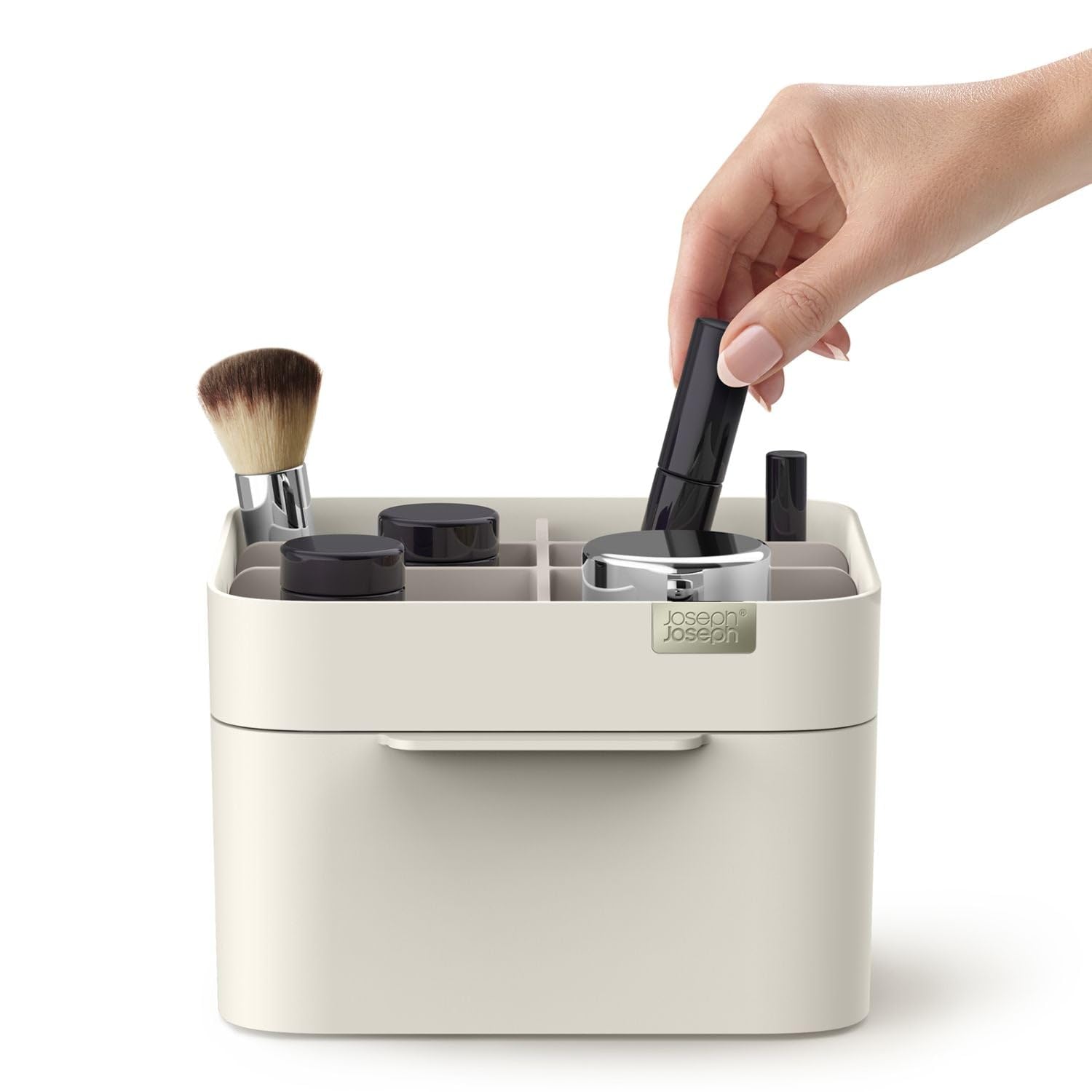 Joseph Joseph Premium Viva Cosmetic Organiser with Drawer, Medium, White | Stylish Vanity Storage, Makeup Storage Box, Ideal for Makeup Brushes and Accessories 2