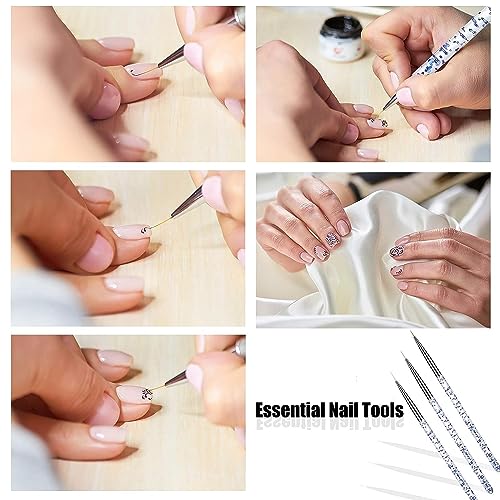 NAILWIND 3 PCS Nail Art Liner Brushes, UV Gel Painting Acrylic Nail Design Nylon Brush, Nail Painting Drawing Pens (7/9/11mm) - Image 6