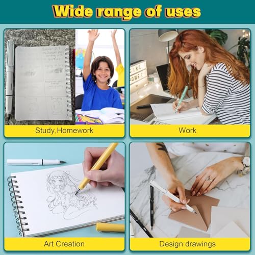 XIUSHE Set de 8 lápices infinitos de escritura metálicos sin tinta miniatura 4