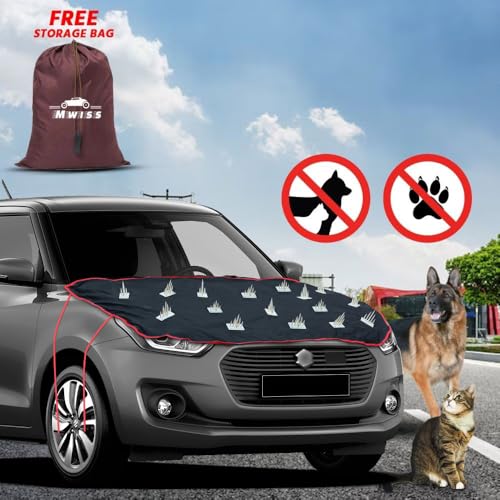 Image of Waterproof Spike Car Cover Compatible with Toyota Hyryder | Bonnet Protection, Easy Installation with 4 Anti-Scratch Hooks & Elastic Strap | Complete Protection from Street Dogs & Monkeys