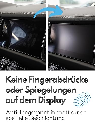 DISSKIN® Displayschutzfolie Kompatibel zu Skoda Kodiaq Columbus - selbstheilend durch Wärme, Matt, antibakterielle Beschichtung, Anti-Fingerabdruck