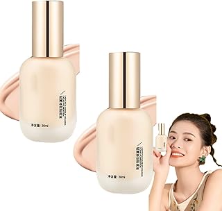 2Pcs Hydrating Waterproof and Light Long-Lasting Foundation, ADMD Light Fog Makeup Holding Liquid Foundation, Full Concealer Foundation Cream (02#Natural Color)