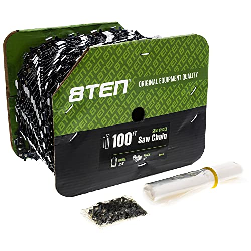8TEN Chainsaw Chain Bulk Reel 100ft .050 Gauge 3/8 Pitch