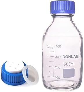 DONLAB MBN-2504 Glass 250ml Round Media Storage Bottle Reagent Bottle with 4-Hole Mobile Phase Cap GL45