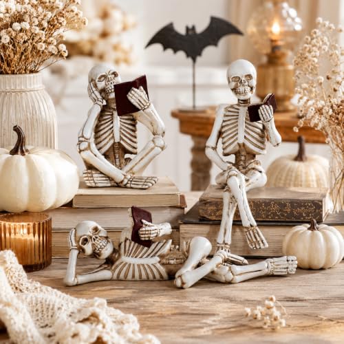 Set de 3 Figuras Decorativas Halloween de Esqueletos de Resina miniatura 3