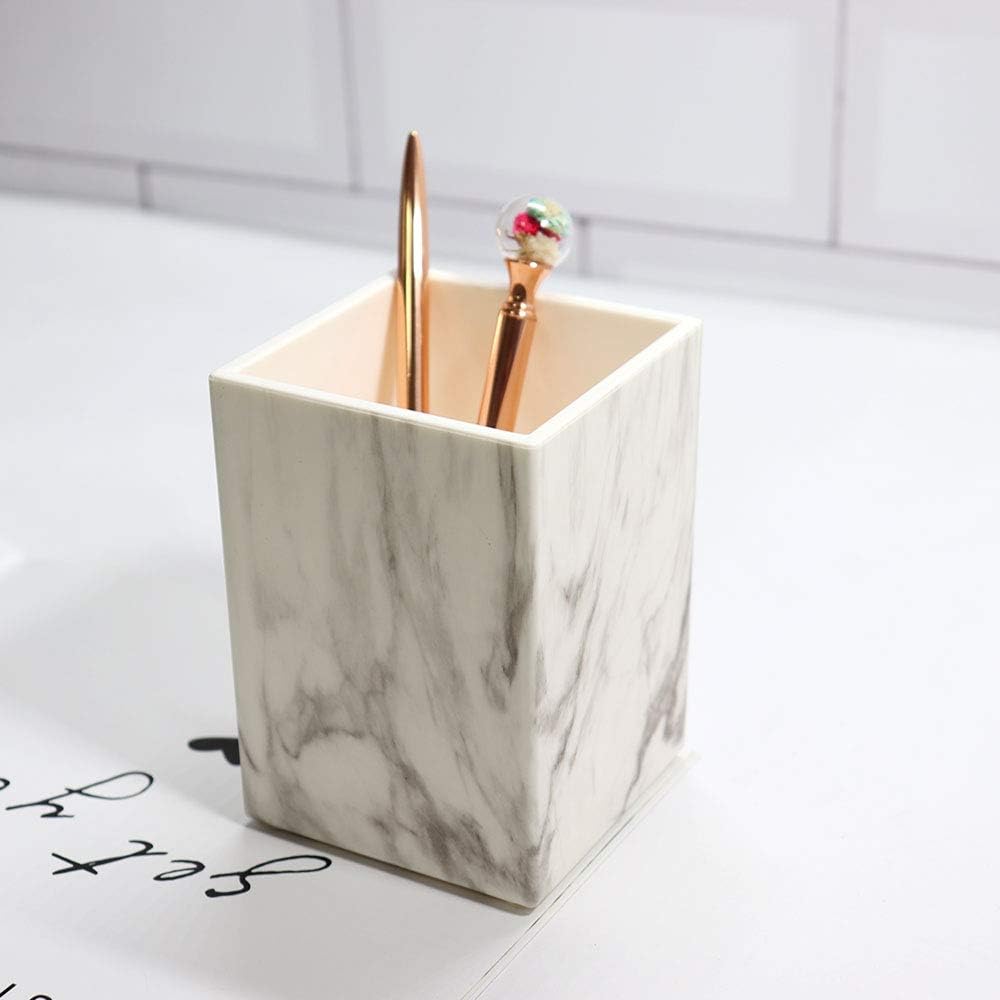 Acrylic Marble Desktop Organizer Set Stapler with Staples, Pencil Holder, Tape Dispenser, Memo Holder, Magnetic Paperclip Holder with Paper Clips Office Supplies for Women Girls (Marble Rose Gold) : Office Products