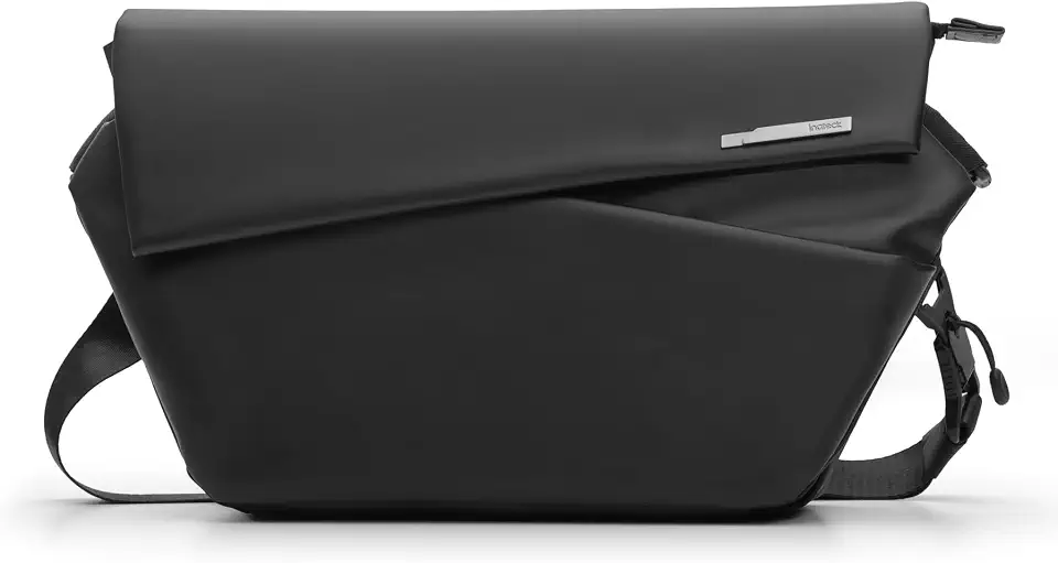 Inateck Waist Pack, Trendy Crossbody Bag for Men and Women, With Adjustable Shoulder Strap, Water-resistant Shoulder Bag for Travel, Cycling, Work, Sports, Hiking, Gym, Black,, Black, 7L