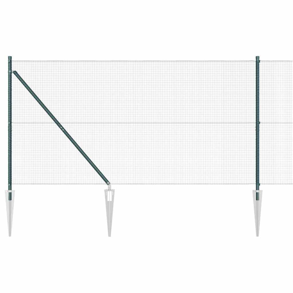 vidaXL Recinzione in rete saldata con punte 10 x 1,4 m Verde Rete