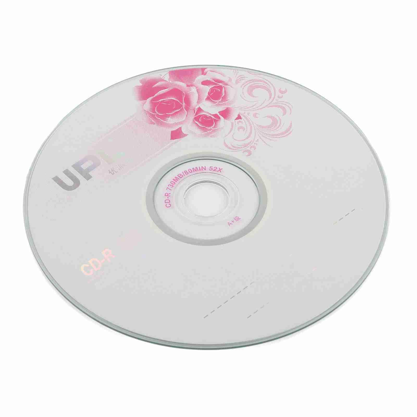 Disco Grabable CD en Blanco de 52 X 730 MB de Capacidad para Almacenamiento de Datos Eficiente, Compatible con Varias Unidades de CD R, Paquete de 10 con Funda Protectora para Almacenar (50