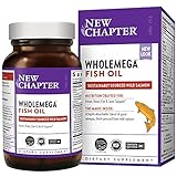 New Chapter Wholemega Fish Oil Supplement Wild Alaskan Salmon Oil with Omega-3 + Astaxanthin + Sustainably Caught Packaging May Vary, 120 Count