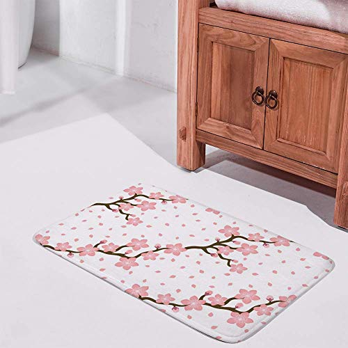 Tapis de bain antidérapant Sakura rose à mémoire de forme 36x61 cm - 4