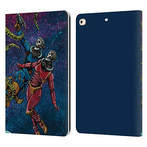 Étui iPad 9.7 David Lozeau en cuir motif couple astronaute espace