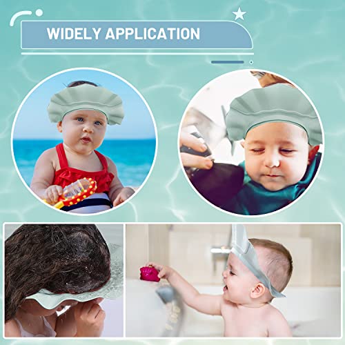 Baby Shower Cap Adjustable Baby Hair Washing Guard Shampoo Hat Bath Shield Visor Hat Eyes And Ears Head Protection Waterproof Soft Silicone Shower Cap For Kids Toddler, Blue #TOP3