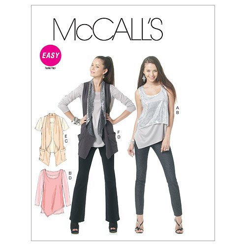 Patron de couture McCall's M6244 hauts pour femme et gilet en papier