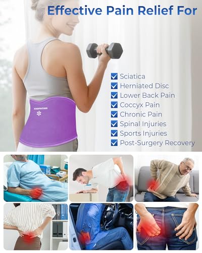 Image of KingPavonini Reusable Ice Pack for Back Pain Injury Instant Relief, Purple