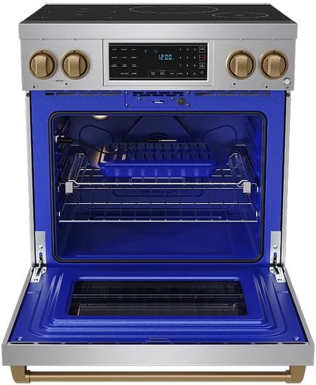 Gordon Ramsay by THOR Kitchen 30 Inch Professional Freestanding Induction Range in Stainless Steel and Bronze
