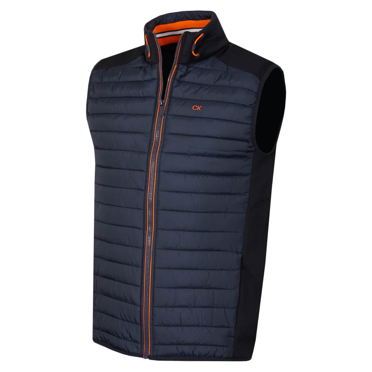 Calvin Klein Mens Hybrid Gilet - Navy/Orange - XXXL