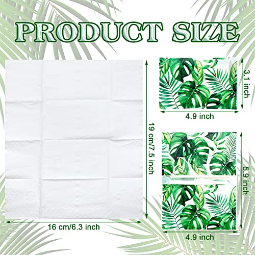 Image of Geyee 50 Pack Travel Tissue Packets Facial Paper Napkins, Palm Leaves