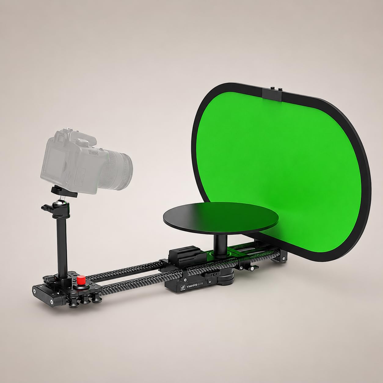 DF DIGITALFOTO V360EVO-ELITE a Doppio Asse Foto Booth 360 | A Doppio Asse Controllato da App Piattaforma Motorizzata per Fotografia di Prodotto, Video, Timelapse e Stop Motion