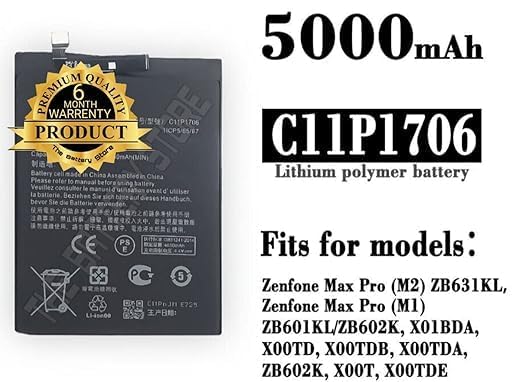 Image of THE BATTERY STORE Original C11P1706 Battery for Asus Zenfone Max Pro M1 / M2 / ZB601KL /ZB602KL /ZB630KL /ZB631KL X00TD X01B Battery with 6 Month Warranty**** (P245)