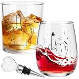 Ovveroche Engagement Gifts for Couples Ring Finger Wine Glasses and Whisky Glasses Set Bridal Shower Wedding Gifts