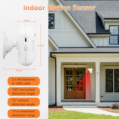 Cruxer Motion Sensor Door Chime, Indoor Motion Detector Alarm, 600 FT Wireless Range, 48 Chimes, 5 Volume Levels, LED Indicators Doorbell for Business, Home, Store, Office - image 3