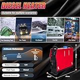 Triclicks 5KW / 8KW 12V Diesel Air Heater, Parking Heater All in One Diesel Fuel Heater with LCD Display Remote Control Single Air Outlet Set Vehicle Heater For Car Trailer, Truck, Caravas (Red-5KW) - Image 2