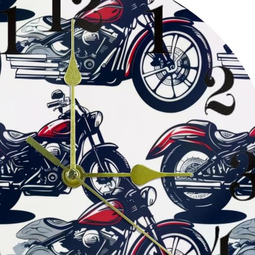 Horloge murale pour moto à quartz, esthétique soignée pour maison