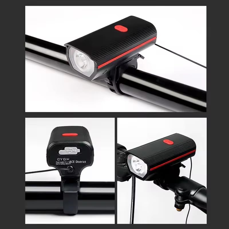 Image of Lista Lista056 Rechargeable Bike Horn and Light 140 DB with Super Bright 250 Lumen Light for Bicycle, Set of 1 Colour as per Stock