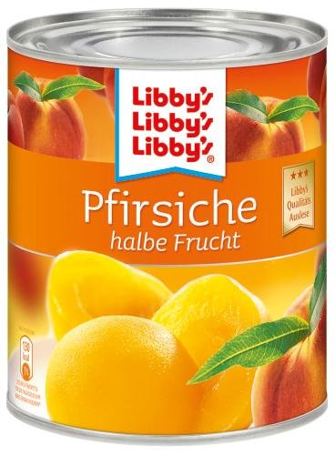 Libby's Pfirsiche 1 /2 Frucht, 6er Pack (6 x 850 ml Dose)